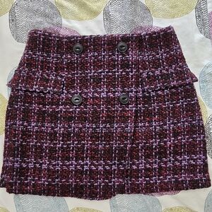 Plaid Tweed Mini Skirt – Size Small